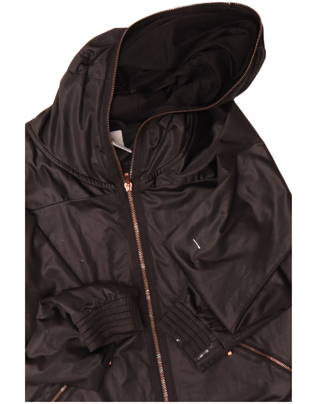 ADIDAS Damen Regenjacke mit Kapuze UK 10 Small Schwarz Polyester