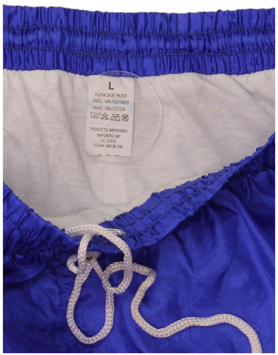 Vintage Herren-Trainingshose, Jogginghose, groß, blau, Colourblock-Polyamid