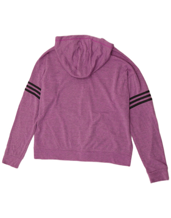 Adidas Damen Übergroßer Kapuzenpullover mit Reißverschluss, UK 16/18, groß, lila, Polyester