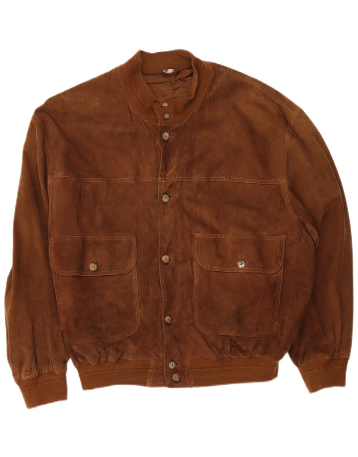 Vintage Herren Wildleder Bomberjacke UK 42 XL Braun