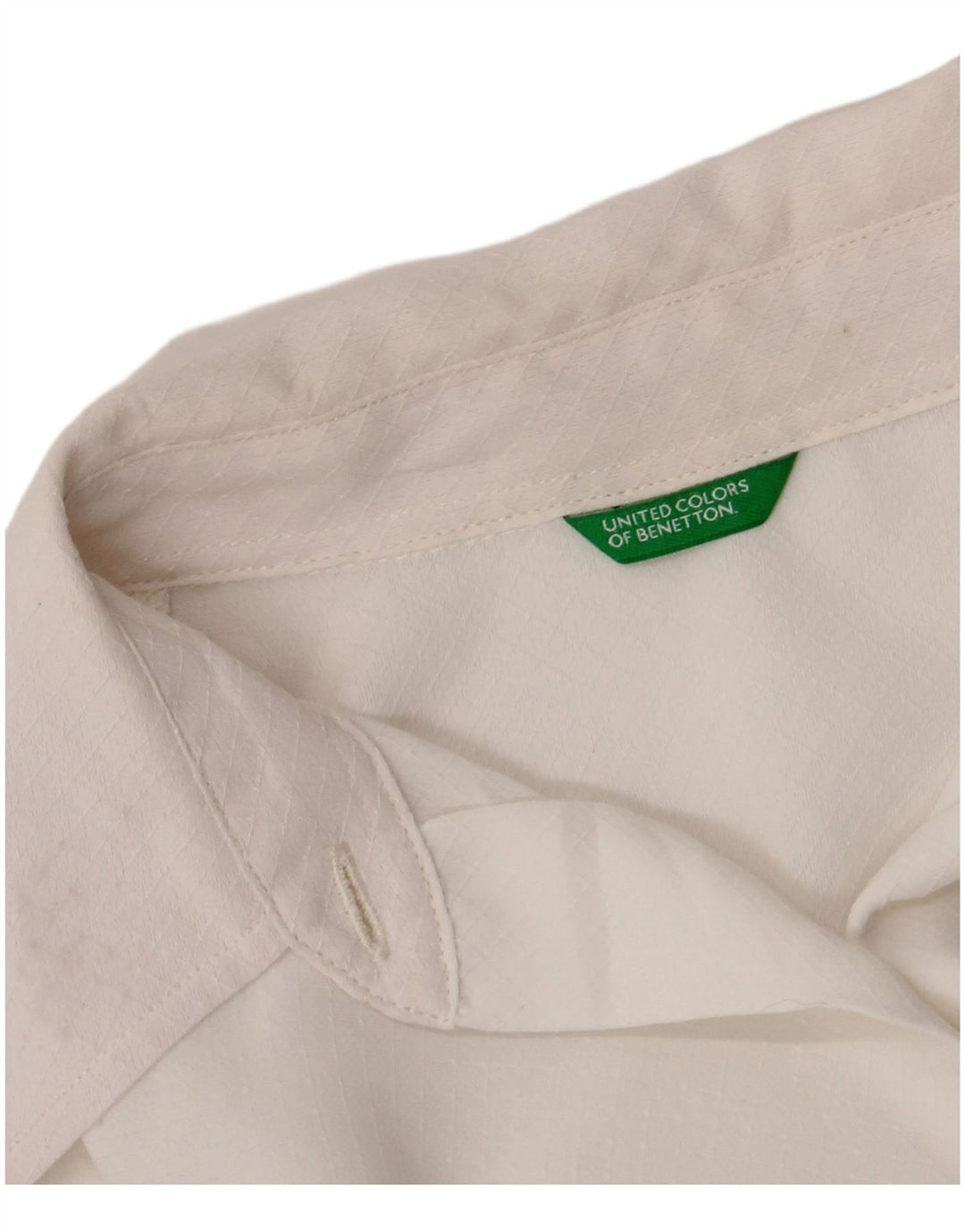 Benetton Damen-Hemd UK 12 Medium Weiß