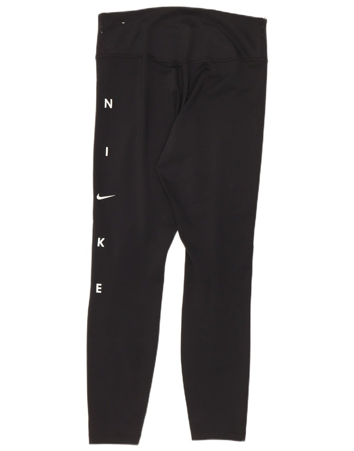 Nike Womens Graphic Leggings UK 10 Small Schwarz Polyester