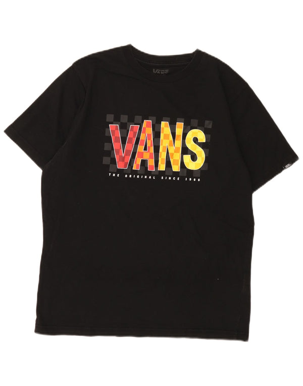 Vans Jungen-T-Shirt mit klassischer Passform und Grafik, 14–15 Jahre, XL, schwarze Baumwolle
