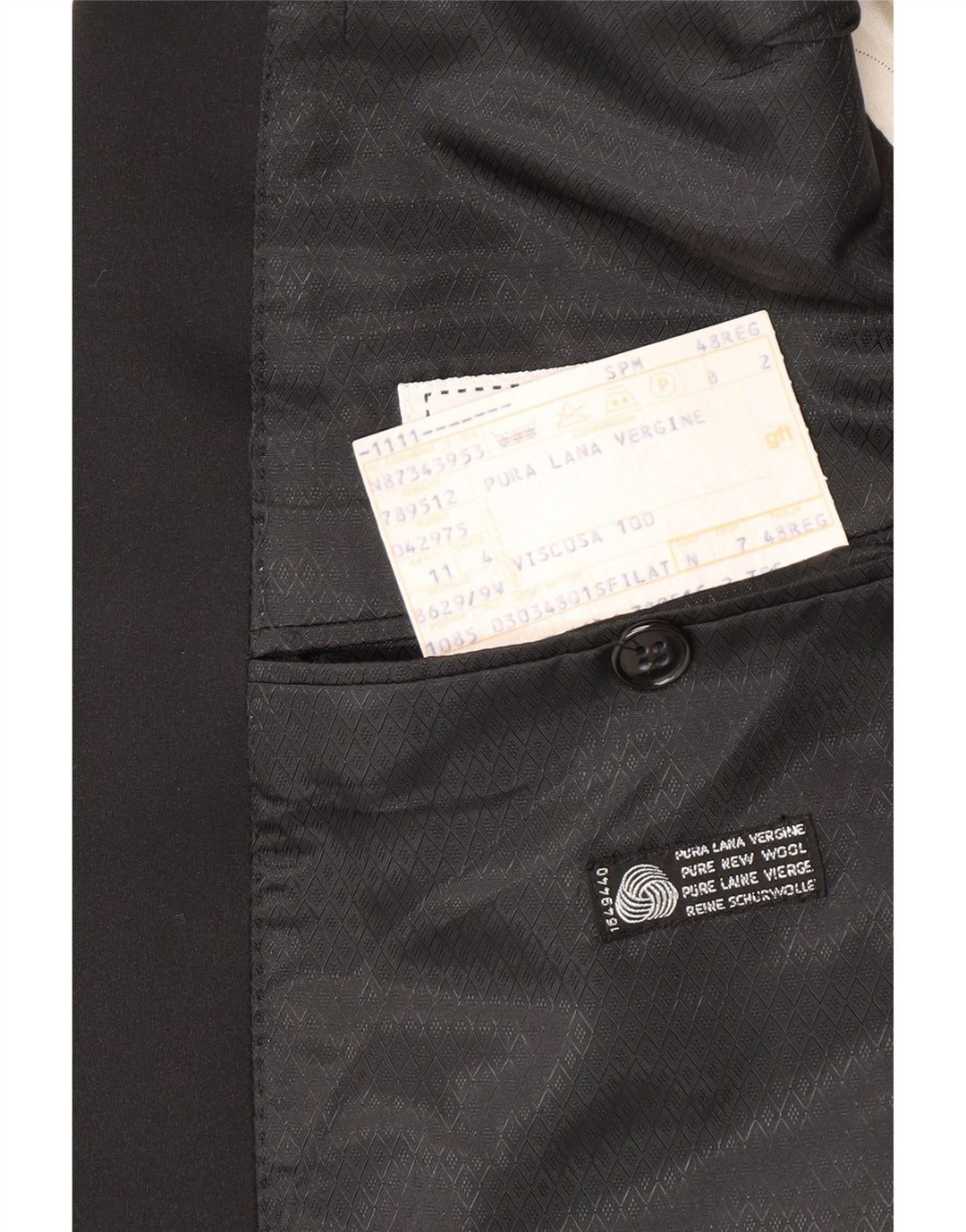 Profilo Herren-Zweireiher-Blazer IT 48 Mittelschwarze Schurwolle