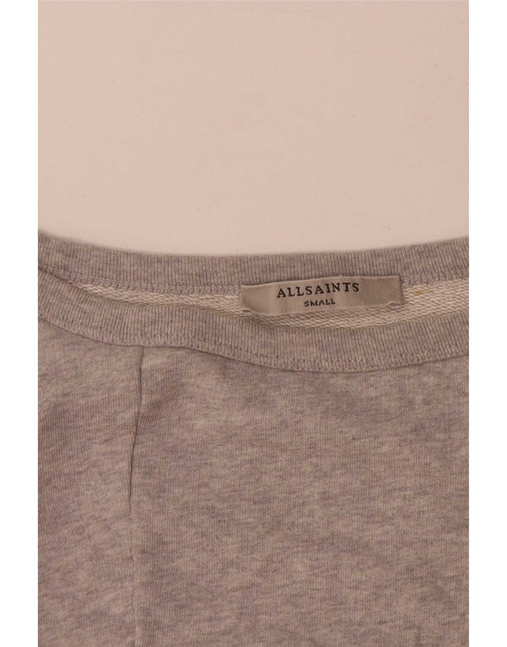 All Saints Damen-Sweatshirt in Übergröße, Gr. 10, Größe S, Grau, Baumwolle