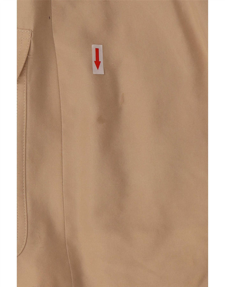 Max Mara Damen-Blazer mit 2 Knöpfen, UK 12, mittelbeige Seide