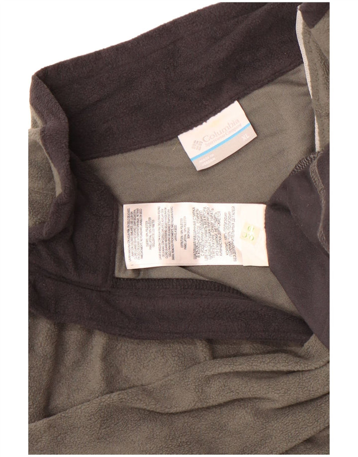Columbia Herren-Fleecepullover mit Reißverschluss, XL, graues Farbblock-Polyester