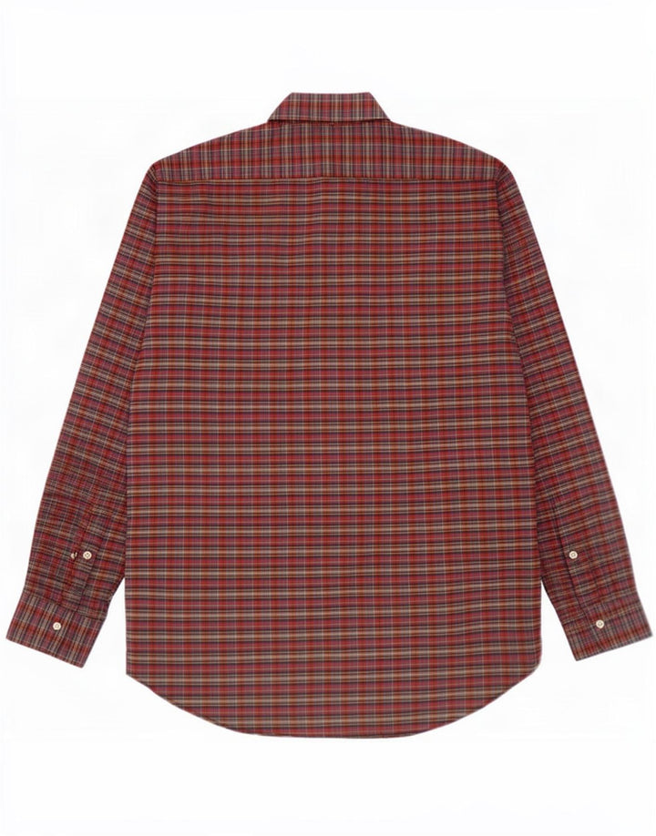 Bud Berma Mens Weekender Shirt Large Red Check Polyester