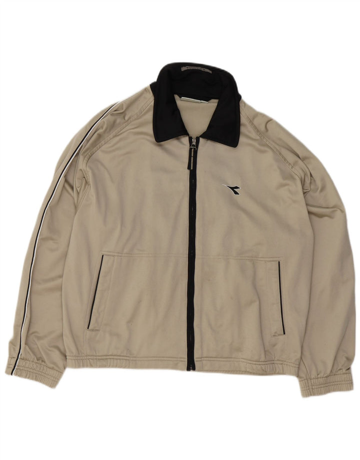 Diadora Herren-Trainingsanzugoberteil mit lockerer Passform, UK-Größe 38, mittelgrün, Polyester