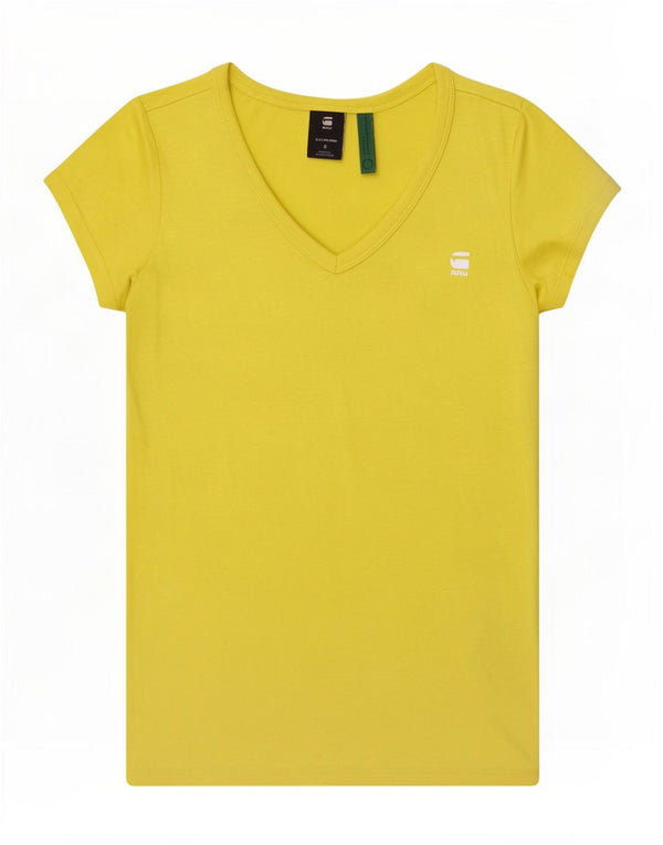 G-Star Damen Kurzarm-T-Shirt mit normaler Passform, UK 10, Größe S, Gelb, Baumwolle