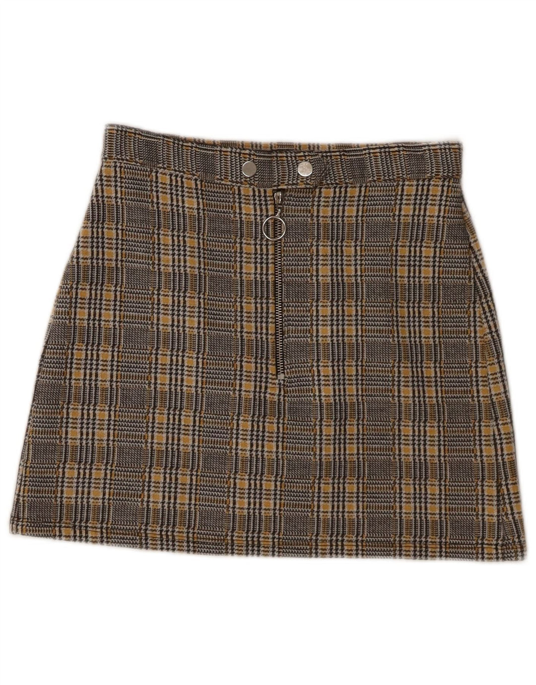 Topshop Damen Minirock UK 8 Small W28 Grau kariertes Polyester