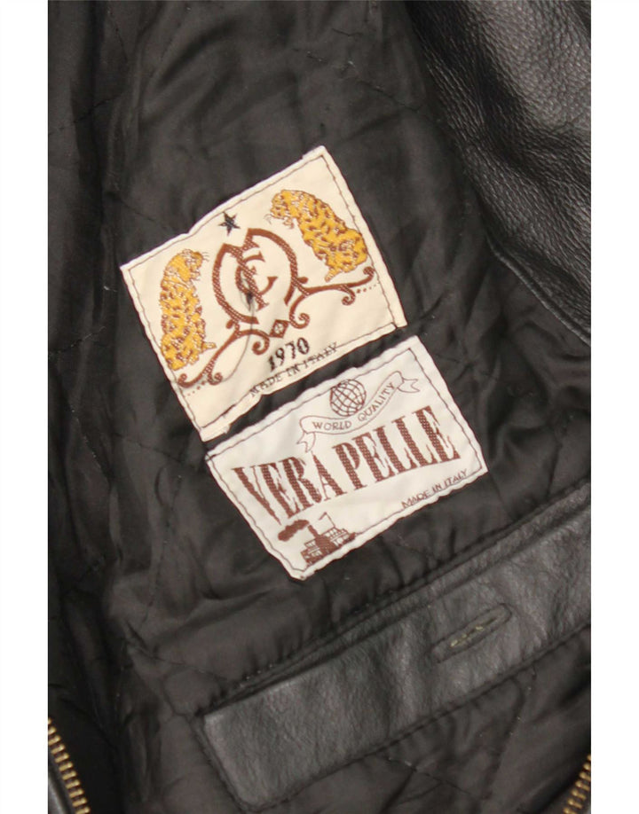 Vintage Herren Lederjacke UK 36 Small Schwarz