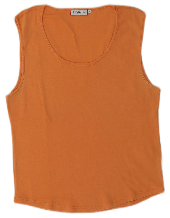 Max & Co. Damen Crop Vest Top UK 12 Medium Orange Baumwolle