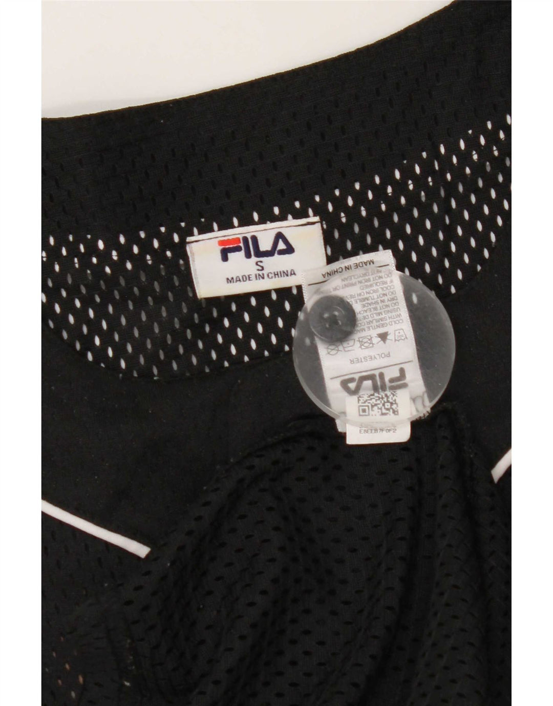 Fila Herren Grafik-Jersey-Oberteil, klein, schwarzes Farbblock-Polyester