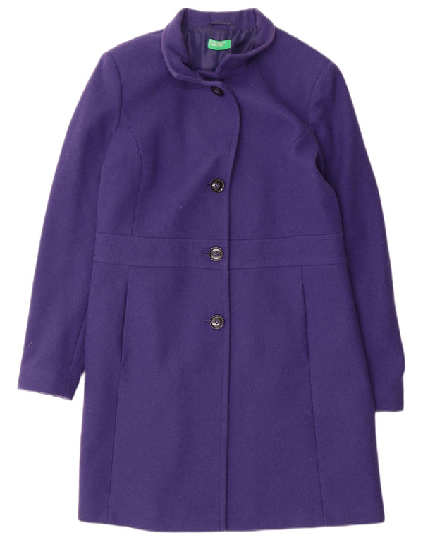 Benetton Damenmantel UK 14 Large Lila Wolle