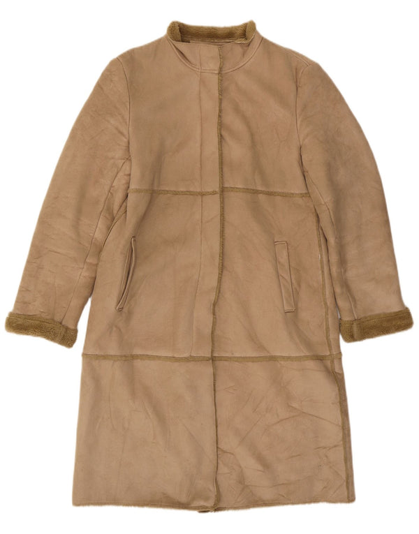 River Island Damen Sherpa-Mantel UK 14 Large Beige