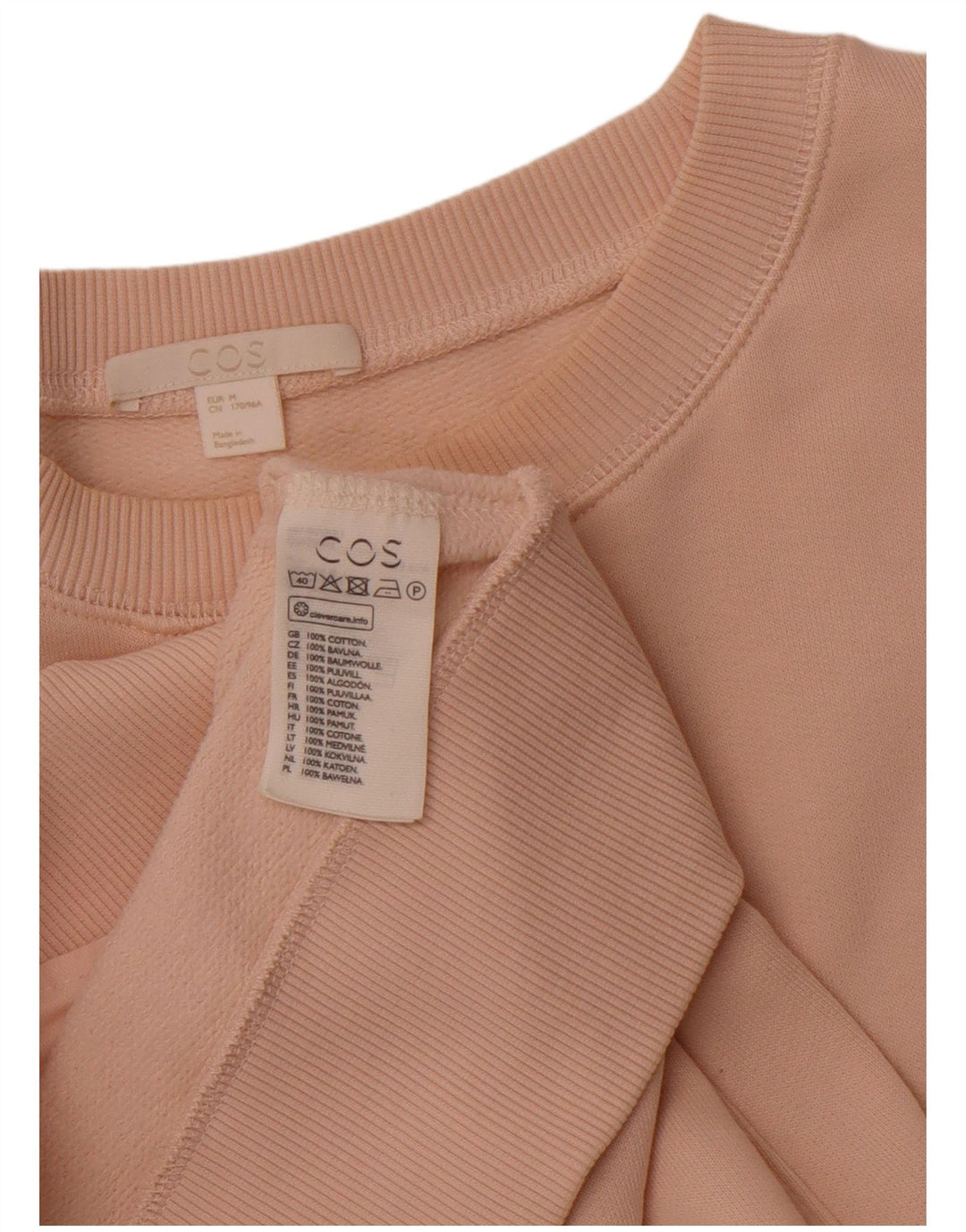 COS Übergroßes Pulloverkleid für Damen, UK 14, Mittelrosa aus Baumwolle