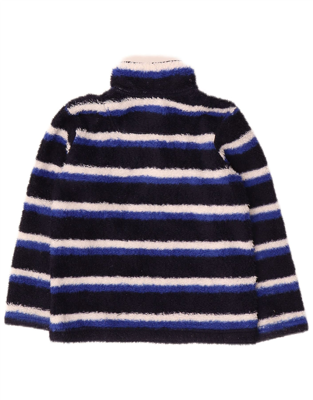JOULES Jungen-Fleecepullover mit Reißverschluss am Kragen, 5–6 Jahre, blau gestreift, Polyester