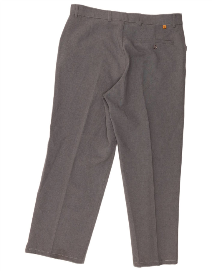 Farah Herren-Freizeithose, gerade, W34, L27, Grau, Polyester