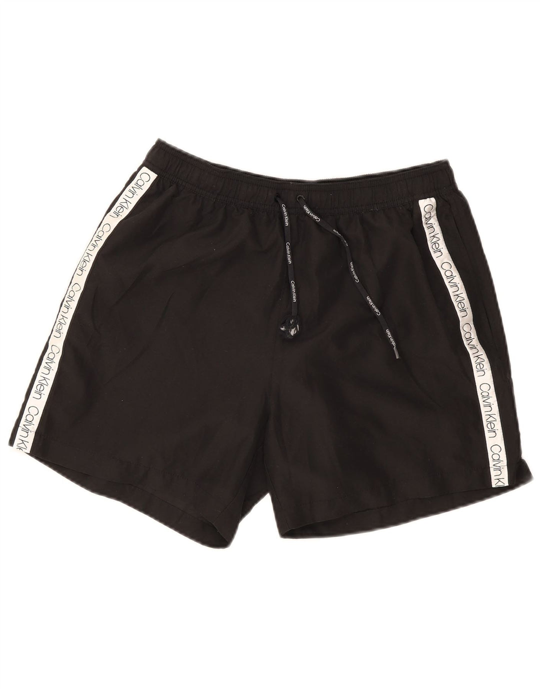 Calvin Klein Herren-Badeshorts mit Grafik, XL, schwarzes Farbblock-Polyester