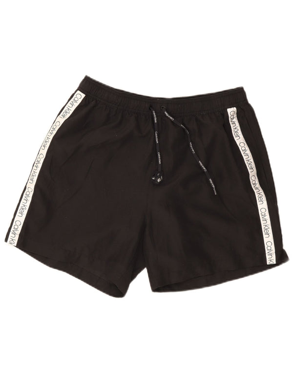 Calvin Klein Herren-Badeshorts mit Grafik, XL, schwarzes Farbblock-Polyester