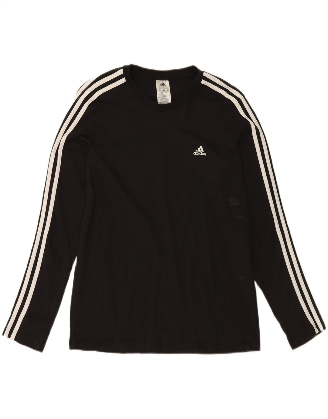 ADIDAS Damen Top Langarm UK 16/18 Große schwarze Baumwolle