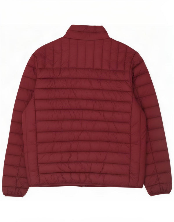 Crew Clothing Mens Padded Jacket UK 38 Medium Burgundy Nylon