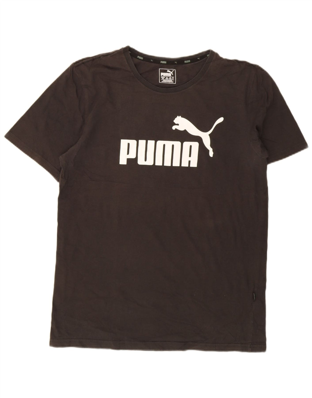 Puma Herren Grafik T-Shirt Top Mittelschwarz Baumwolle