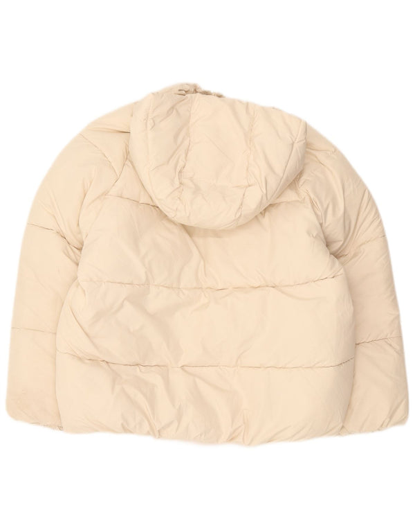 Zara Wattierte Jacke mit Kapuze für Mädchen, 11–12 Jahre, beige, Polyester