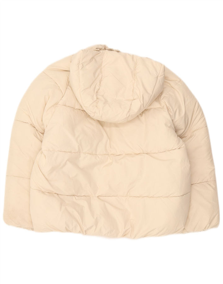 Zara Wattierte Jacke mit Kapuze für Mädchen, 11–12 Jahre, beige, Polyester