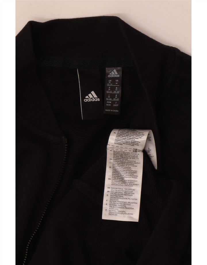Adidas Damen Graphic Trainingsanzug Top Jacke UK 12/14 Medium Schwarz Baumwolle