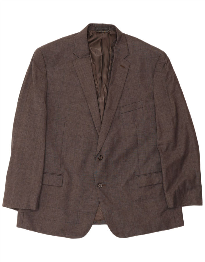 Ralph Lauren Herren-Blazer mit 2 Knöpfen, UK 48 3XL, braun karierte Wolle