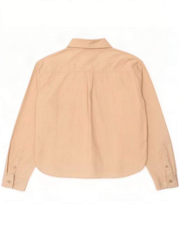 Zara Damen-Hemd UK 14 Mittelbeige Baumwolle
