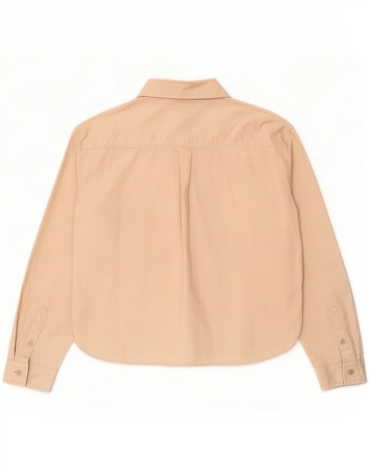 Zara Damen-Hemd UK 14 Mittelbeige Baumwolle