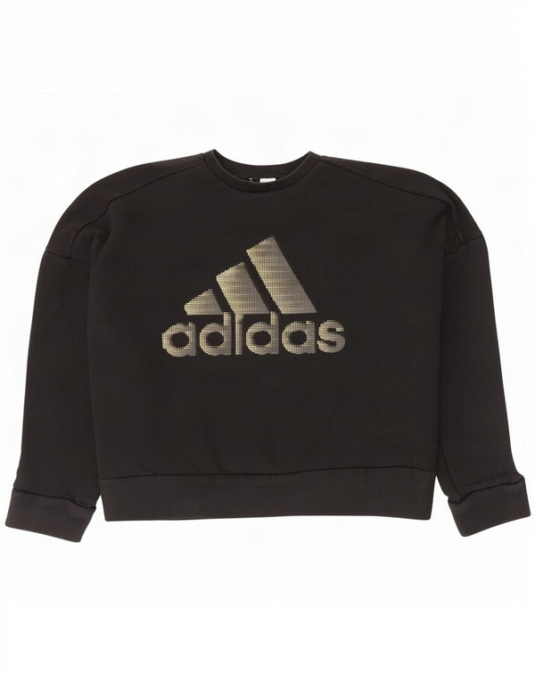 Adidas Damen Graphic Oversized Sweatshirt Pullover UK 20/22 XL Schwarz Baumwolle