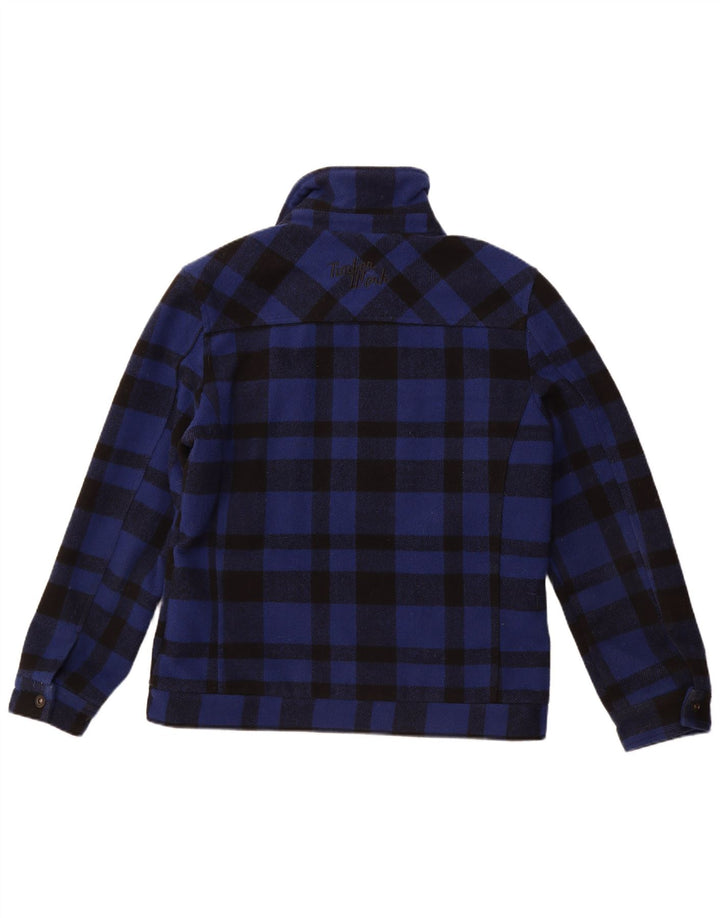 MUCHMORE Herren Bomberjacke UK 42 XL Blaue Gingham-Wolle
