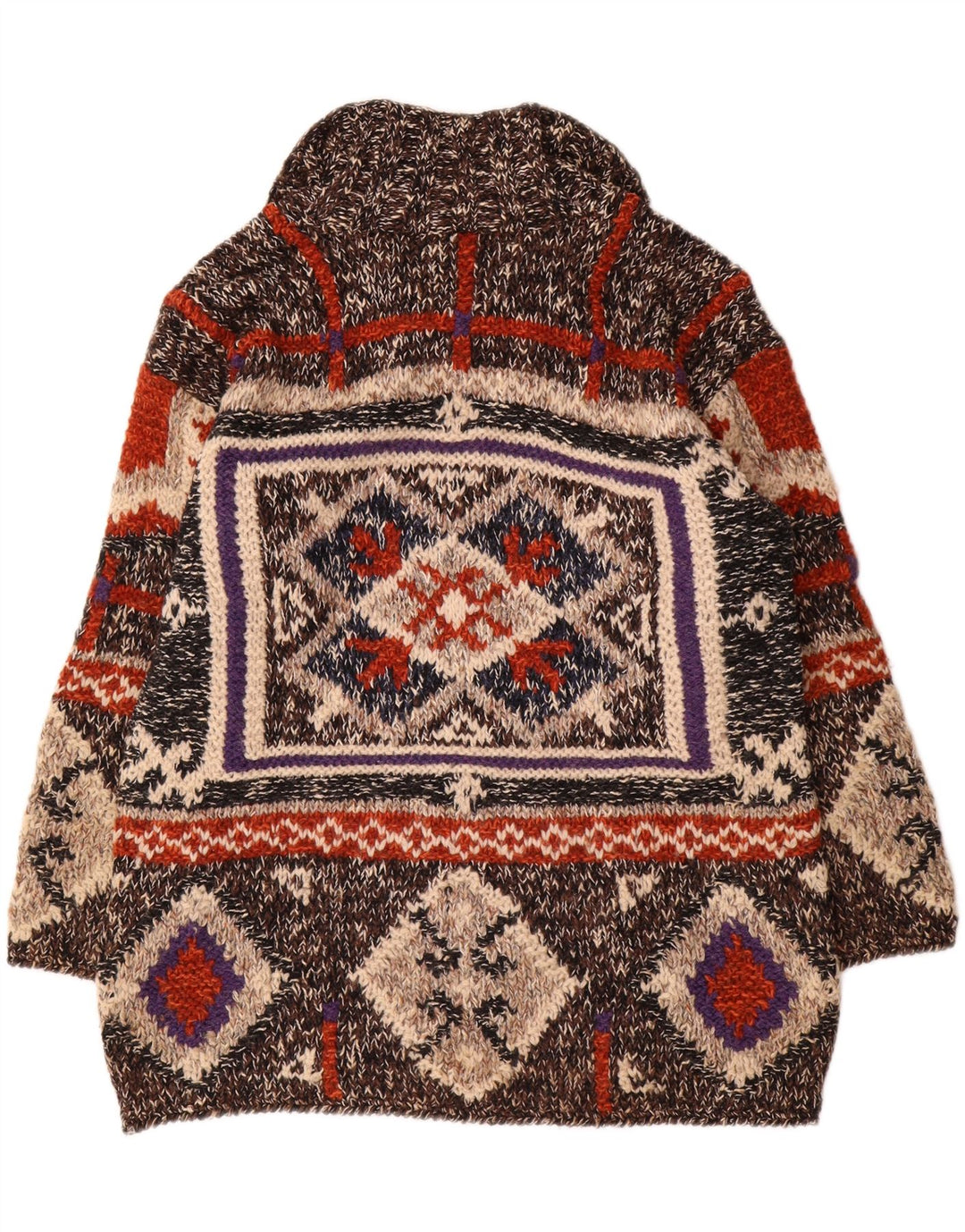 Vintage Herren Rollkragenpullover, groß, mehrfarbig, geometrisch