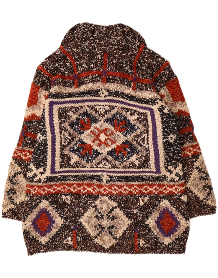 Vintage Herren Rollkragenpullover, groß, mehrfarbig, geometrisch
