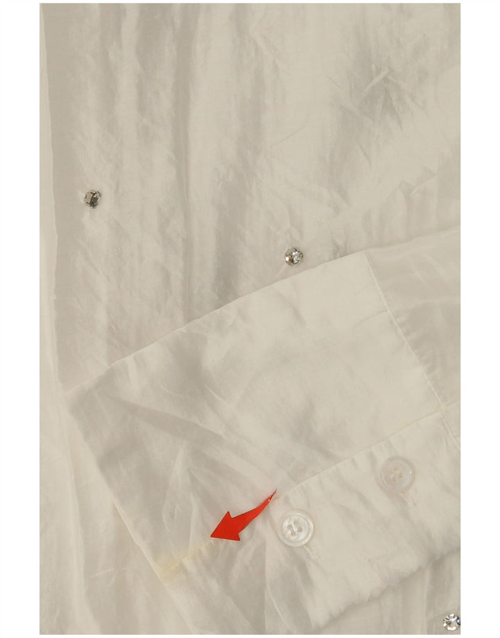 ZARA Damen Übergroße Hemdbluse UK 6 XS Weiß