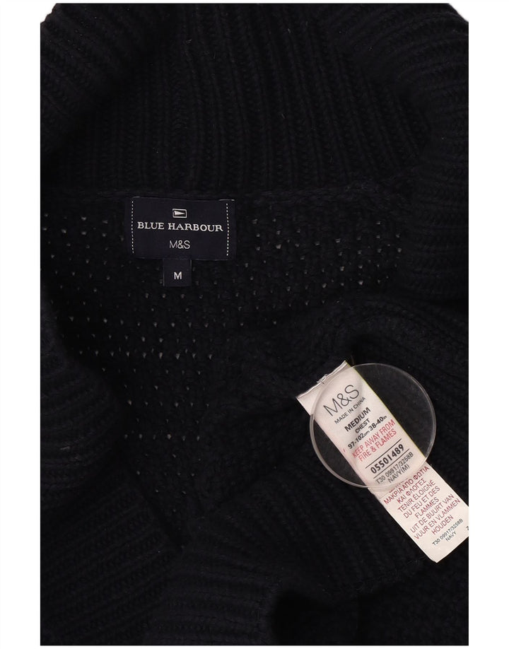 Marks & SPENCER Herren-Strickjacke, mittelmarineblaue Baumwolle