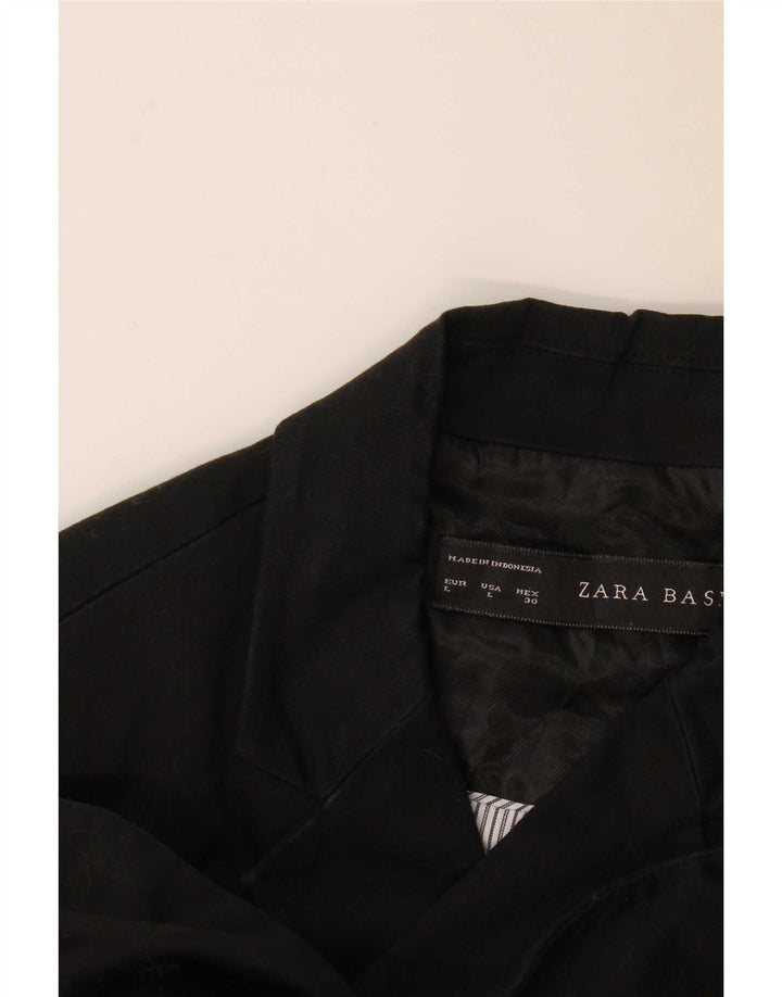 Zara Damen 1-Knopf-Blazerjacke UK 14 Large Schwarz