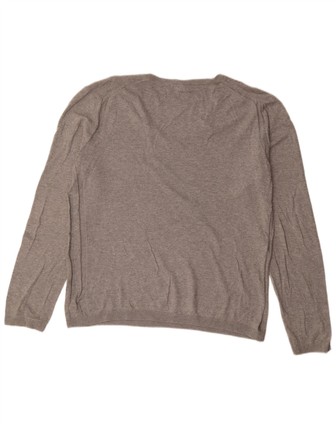 Gap Herren-Pullover mit V-Ausschnitt, groß, aus grauer Baumwolle