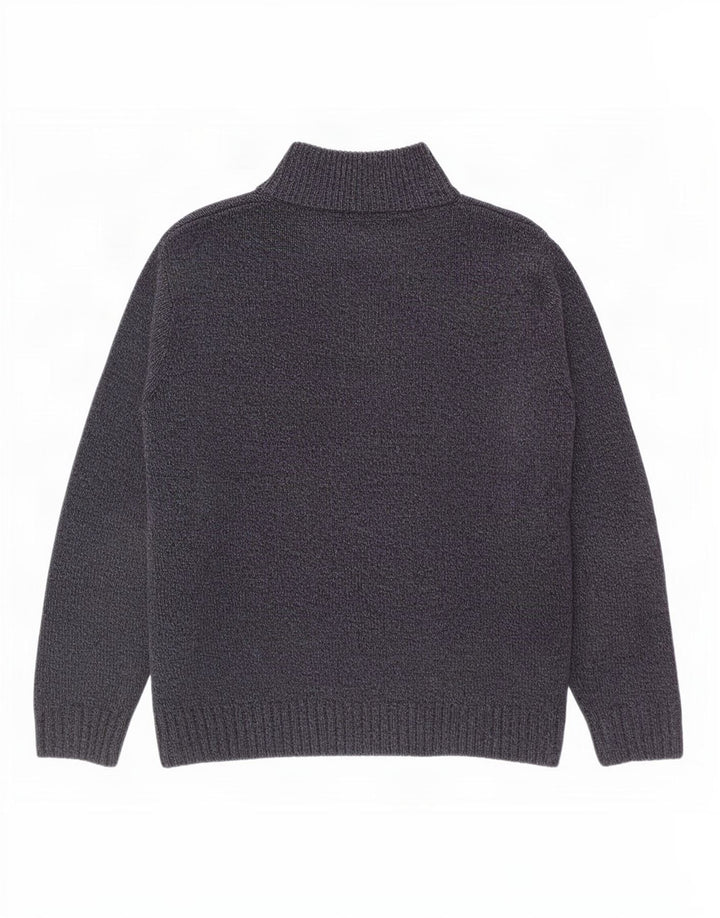 Marks & Spencer Herren-Pullover mit Knopfkragen, groß, Marineblau meliert