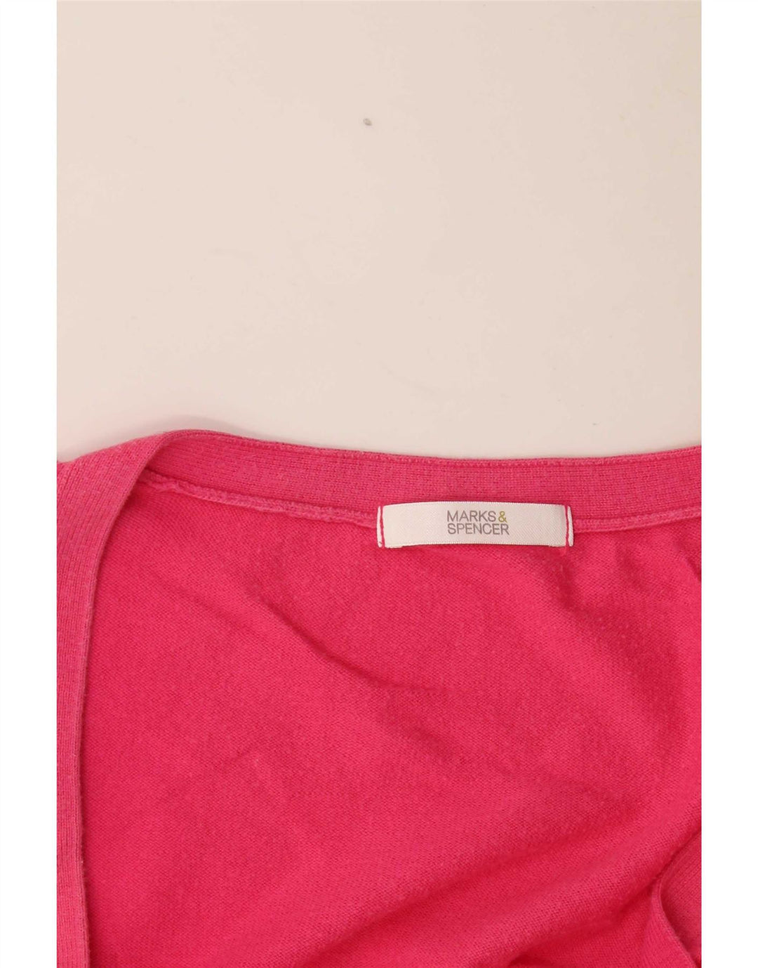 Marks & Spencer Damen Crop Short Sleeve Cardigan Sweater UK 14 Mittelrosa