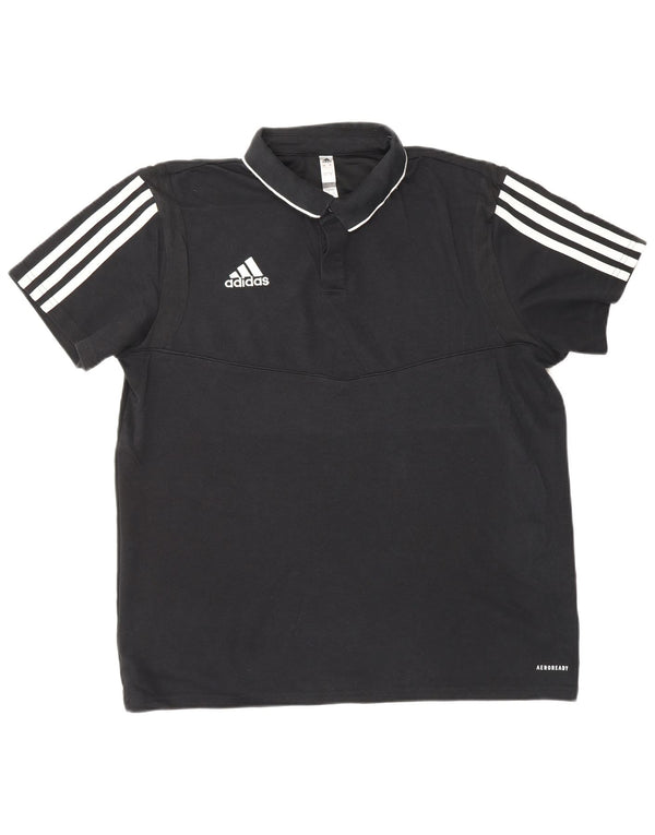 ADIDAS Herren Aeroready Poloshirt Große schwarze Baumwolle