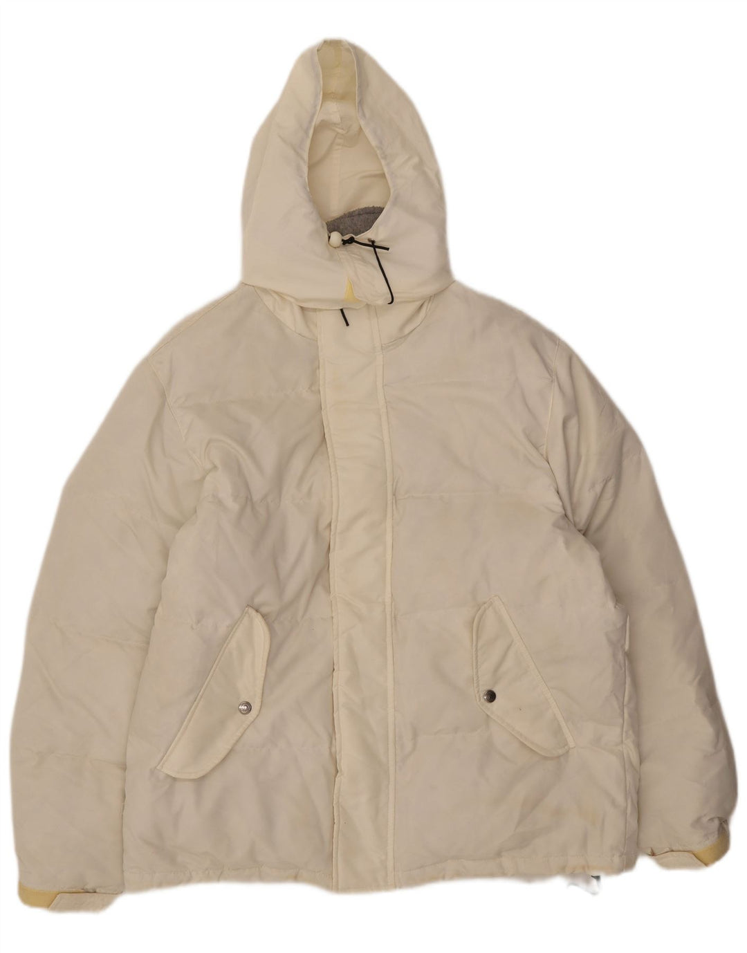 Invicta Herren-Jacke mit Kapuze, lockere Passform, gepolstert, UK 36, Größe S, Weiß, Polyester