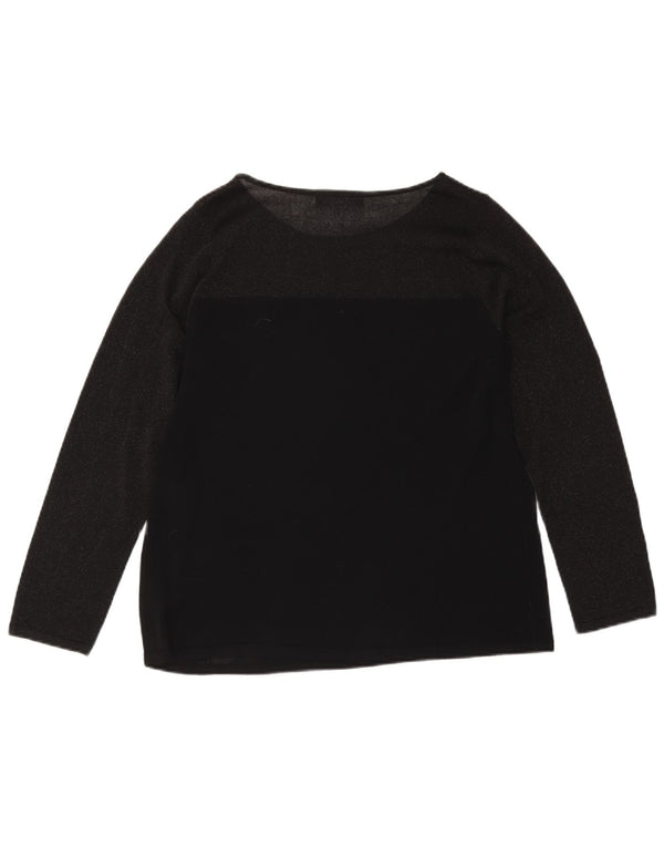 Marks & Spencer Damen Top Langarm UK 18 XL Schwarz Viskose