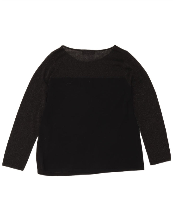 Marks & Spencer Damen Top Langarm UK 18 XL Schwarz Viskose