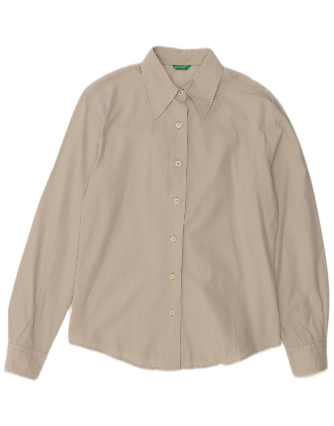 BENETTON Damen-Hemd UK 14 Mittelgrau