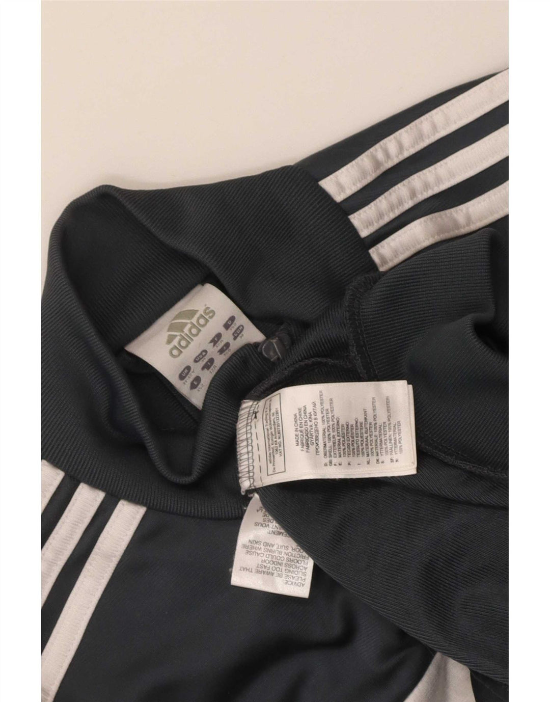 Adidas Jungen-Trainingsanzug-Top-Jacke, 11–12 Jahre, graues Colourblock-Polyester